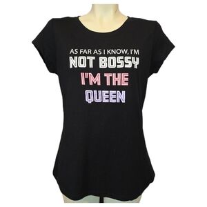 Women’s Black Graphic Tee - "I'm The Queen" Size XL